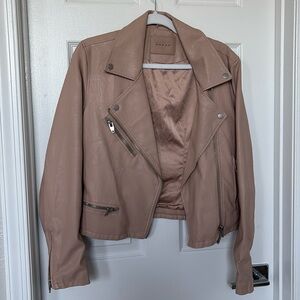 Moto jacket with silver hardware